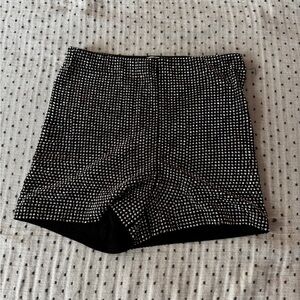Bedazzled Silver Shorts